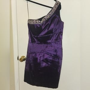 Purple one shoulder dress